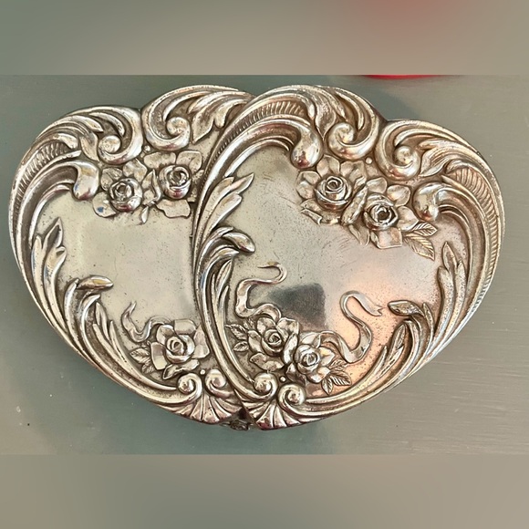 Vintage Eleanor Claire silver plated hinged trinket jewelry box - Picture 4 of 16